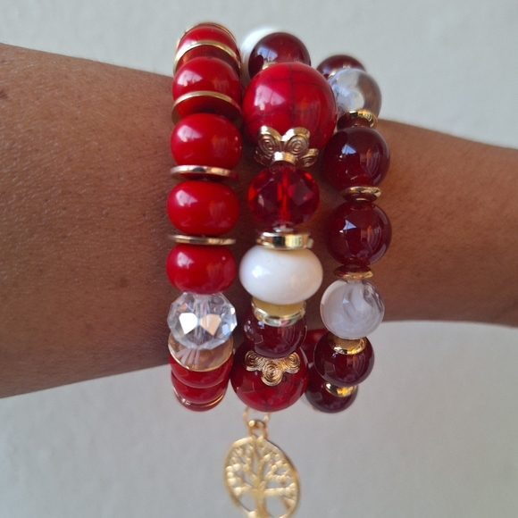 3 Boho Bracelets Handcrafted Beaded - Picture 5 of 7